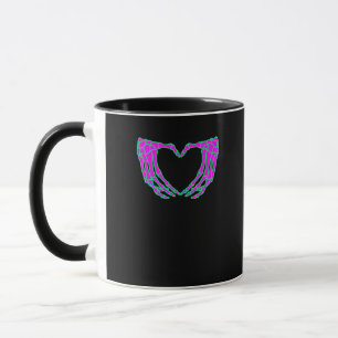 Pastel Goth Clothing, Skeleton Heart Hands  Mug