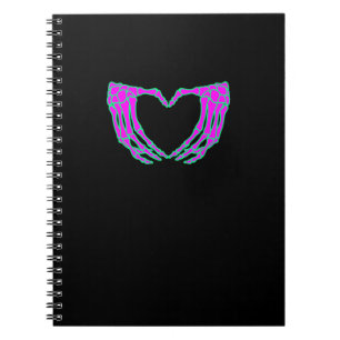 Pastel Goth Clothing, Skeleton Heart Hands  Notebook
