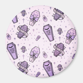 Pastel Goth Coffins Pattern Magnet