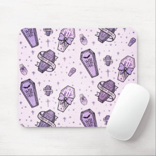 Pastel Goth Coffins Pattern Mouse Mat