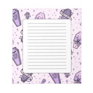 Pastel Goth Coffins Pattern Notepad