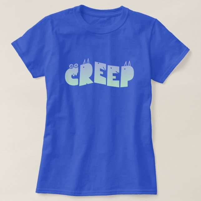 Pastel Goth Creep Monster Creepy Letters T-Shirt (Design Front)