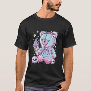 Pastel Goth Creepy Cute Witchy Zombie Voodoo Bear  T-Shirt