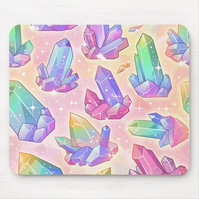 Pastel Goth Crystal Pattern Gems Kawaii  Mouse Mat (Front)