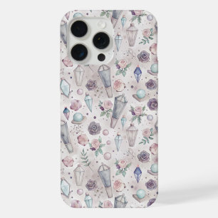 Pastel Goth Crystals and Roses – Mystical Witchy iPhone 15 Pro Max Case