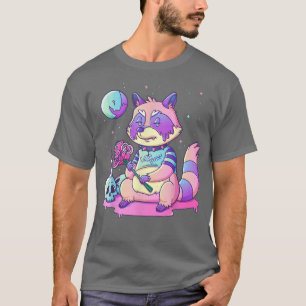 Pastel Goth Cute Creepy Racoon Kawaii Goth Trash  T-Shirt