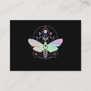 Pastel Goth Cute Moth Spiritual Moon Business Card