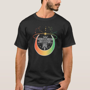 Pastel Goth Dragonfly Crescent Moon Constellation T-Shirt