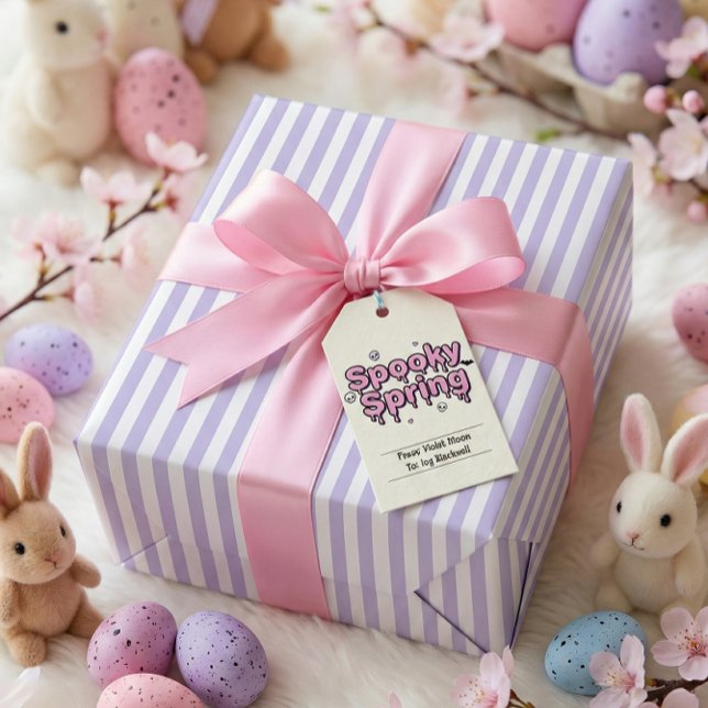 Pastel Goth Easter Lavender Striped Alternative Wrapping Paper (Pastel Goth Easter Lavender Striped Alternative Wrapping Paper)