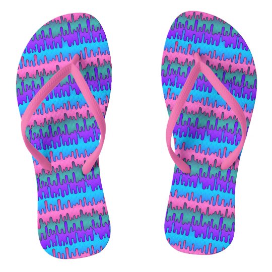 Pastel Goth Emo Scene Drippy Pattern Flip Flops | Zazzle.co.uk