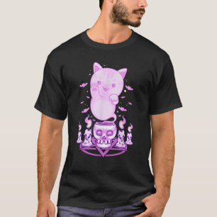 Pastel Goth Ghost Cat Boo Halloween Kitten Aesthet T-Shirt