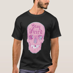 Pastel Goth Girl Stay Weird Emo Pink Skull For Tee