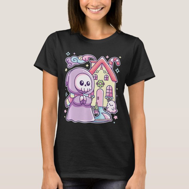 Pastel Goth Grim Reaper Xmas Halloween Easy Costum T-Shirt (Front)