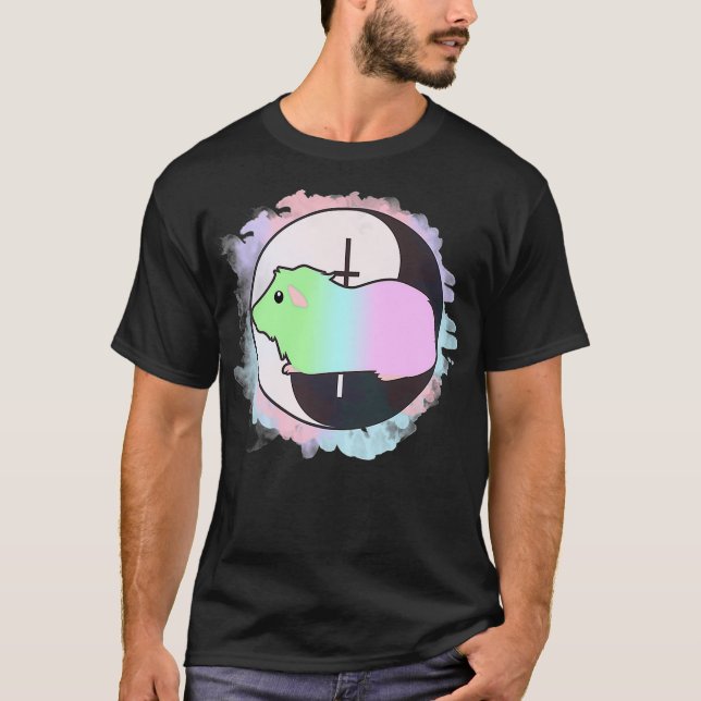 Pastel Goth Guinea Pig Yin Yang Design Premium  T-Shirt (Front)