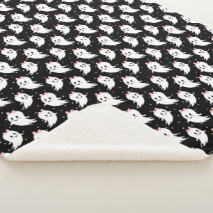 Pastel Goth Halloween Ghost Pattern  Sherpa Blanket