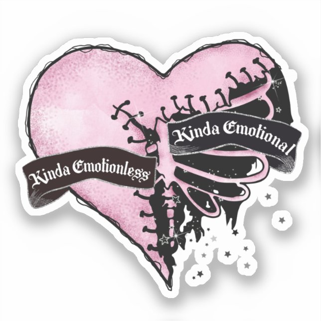 Pastel Goth Heart | Emotional and Emotionless (Front)