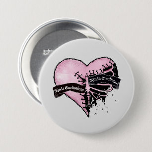 Pastel Goth Heart   Emotional and Emotionless 7.5 Cm Round Badge