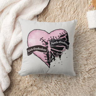Pastel Goth Heart   Emotional and Emotionless Cushion