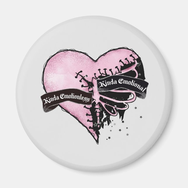 Pastel Goth Heart | Emotional and Emotionless Magnet (Front)