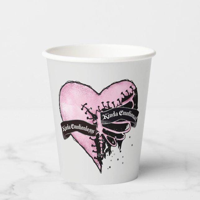 Pastel Goth Heart | Emotional and Emotionless Paper Cups (Front)