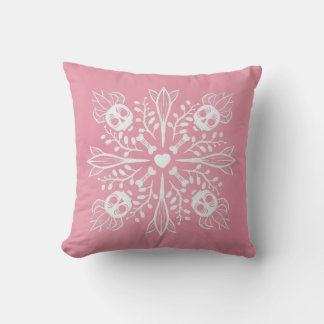  Pastel goth kawaii funny skull Harajuku pink Cushion