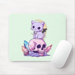 Pastel Goth Kitten & Skull Mouse Mat