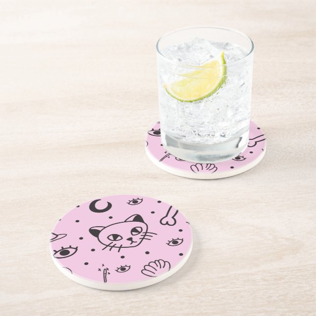 Pastel Goth Kitty Coasters (Side)