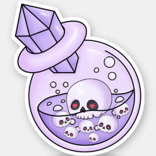 Creepy Cute Ghost Sticker Halloween Pastel Goth Kawaii Daisy 