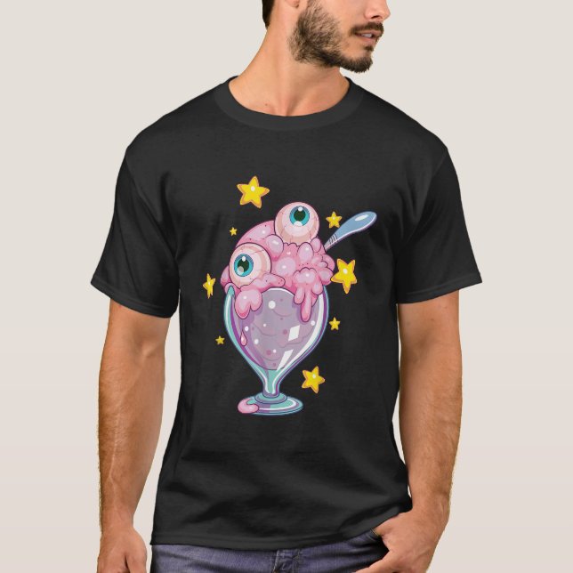 Pastel Goth Milkshake Spooky Monster Scary Ice Cre T-Shirt (Front)