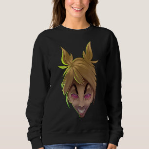 Pastel Goth Monster Girl Portrait Creepy Scary Emo Sweatshirt