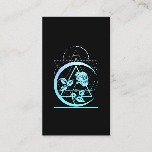 Pastel Goth Moon Aesthetic Flower Business Card (Front)