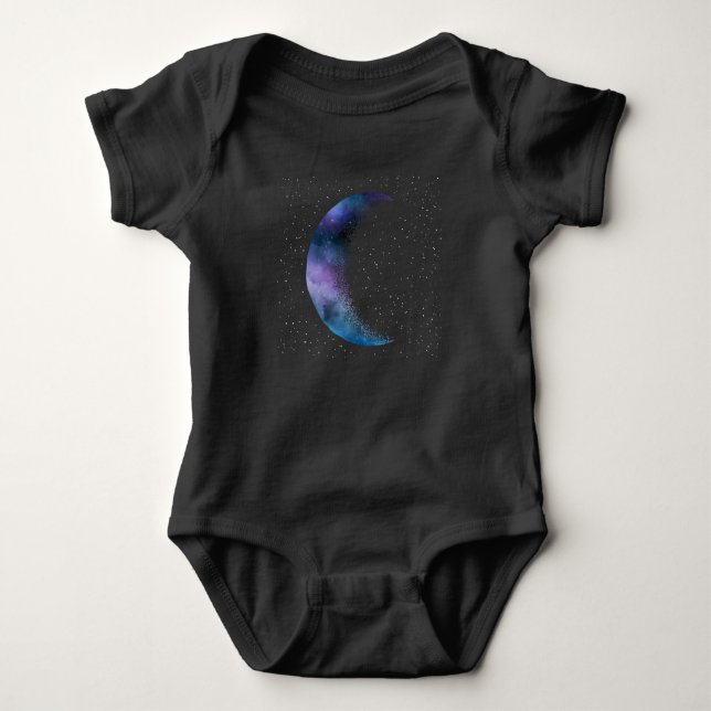 Pastel Goth Moon Colourful Art Baby Bodysuit (Front)