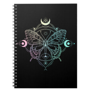 Pastel Goth Moon Gothic Wicca Crescent Butterfly Notebook