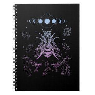 Pastel Goth Moon Insect Gothic Wicca Crescent Bee Notebook