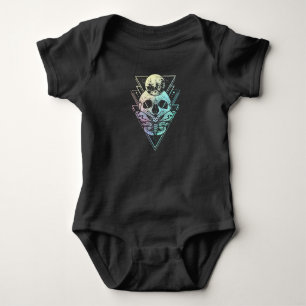 Pastel Goth Moon Skull Gothic Wicca Crescent Moth Baby Bodysuit