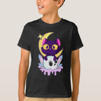 Pastel Goth Moon Wiccan Animal Cat Skull