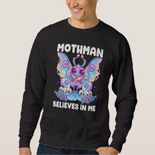 Pastel Goth Mothman Believes In Me Gothic Cryptid Sweatshirt