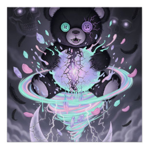 Pastel Goth Mystical Bear Poster