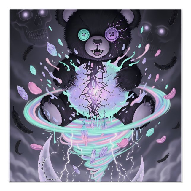 Pastel Goth Mystical Bear Poster (Front)