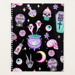 pastel goth pattern dark planner