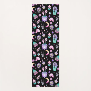 pastel goth pattern dark yoga mat