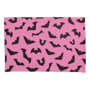 Pastel goth pink bats pattern girly pillowcase
