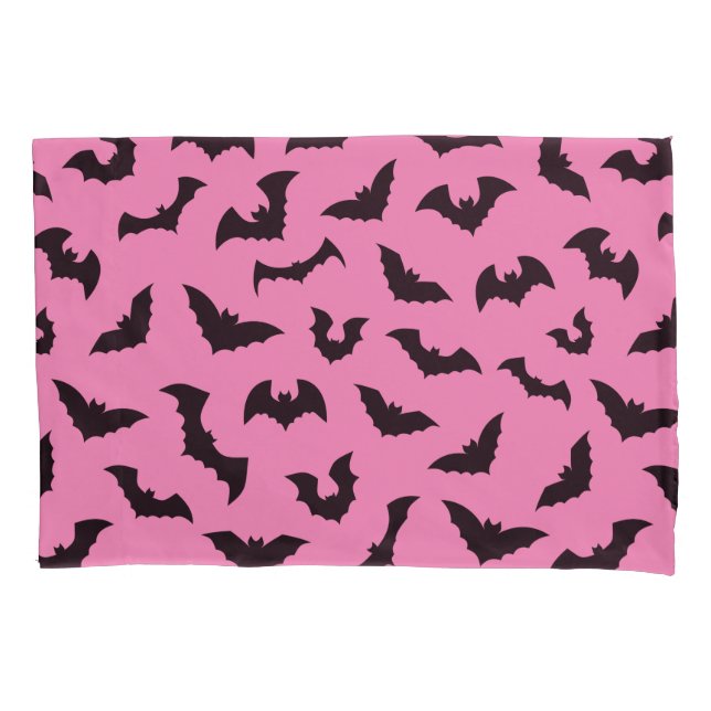 Pastel goth pink bats pattern girly pillowcase (Front)