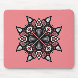 Pastel goth pink creepy monster witch mouse mat