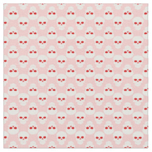 pastel goth pink red halloween skull skeleton fabric