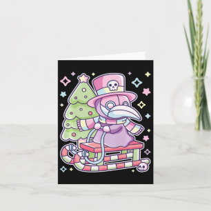 Pastel Goth Plague Doctor Christmas Halloween Meet Card