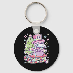 Pastel Goth Plague Doctor Christmas Halloween Meet Key Ring