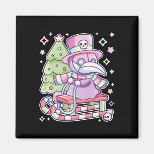 Pastel Goth Plague Doctor Christmas Halloween Meet Magnet