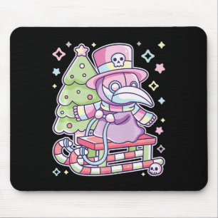 Pastel Goth Plague Doctor Christmas Halloween Meet Mouse Mat