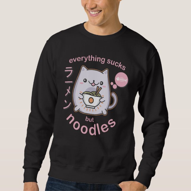 Pastel Goth Ramen Noodle Cat  -  Gift Sweatshirt (Front)